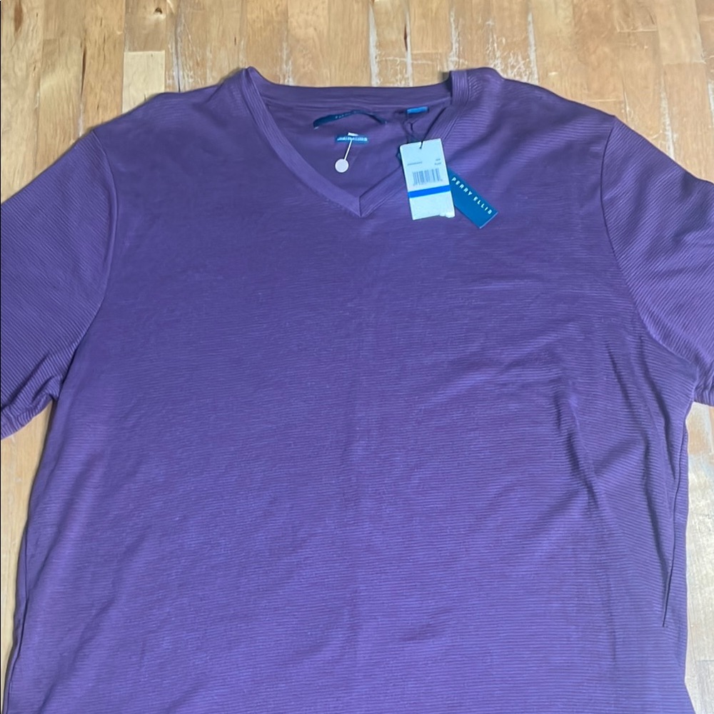 NWT Perry Ellis Purple Short Sleeve Tee